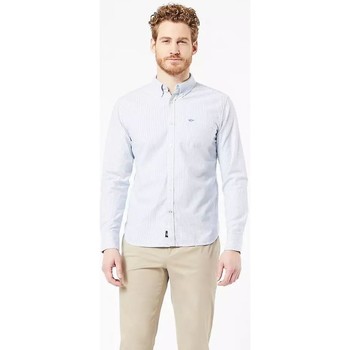 Kleidung Herren Langärmelige Hemden Dockers 29599 0004 OXFORD BUTTON-UP0004-WHITE BENGAL STRIPE Weiss