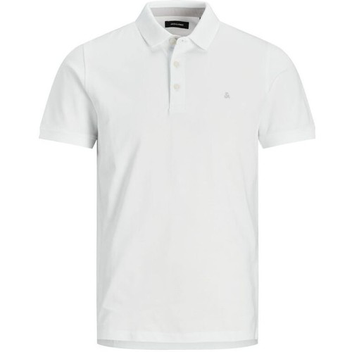 Kleidung Herren T-Shirts & Poloshirts Jack & Jones 12136668 PAULOS-WHITE/TONAL/VAPO Weiss