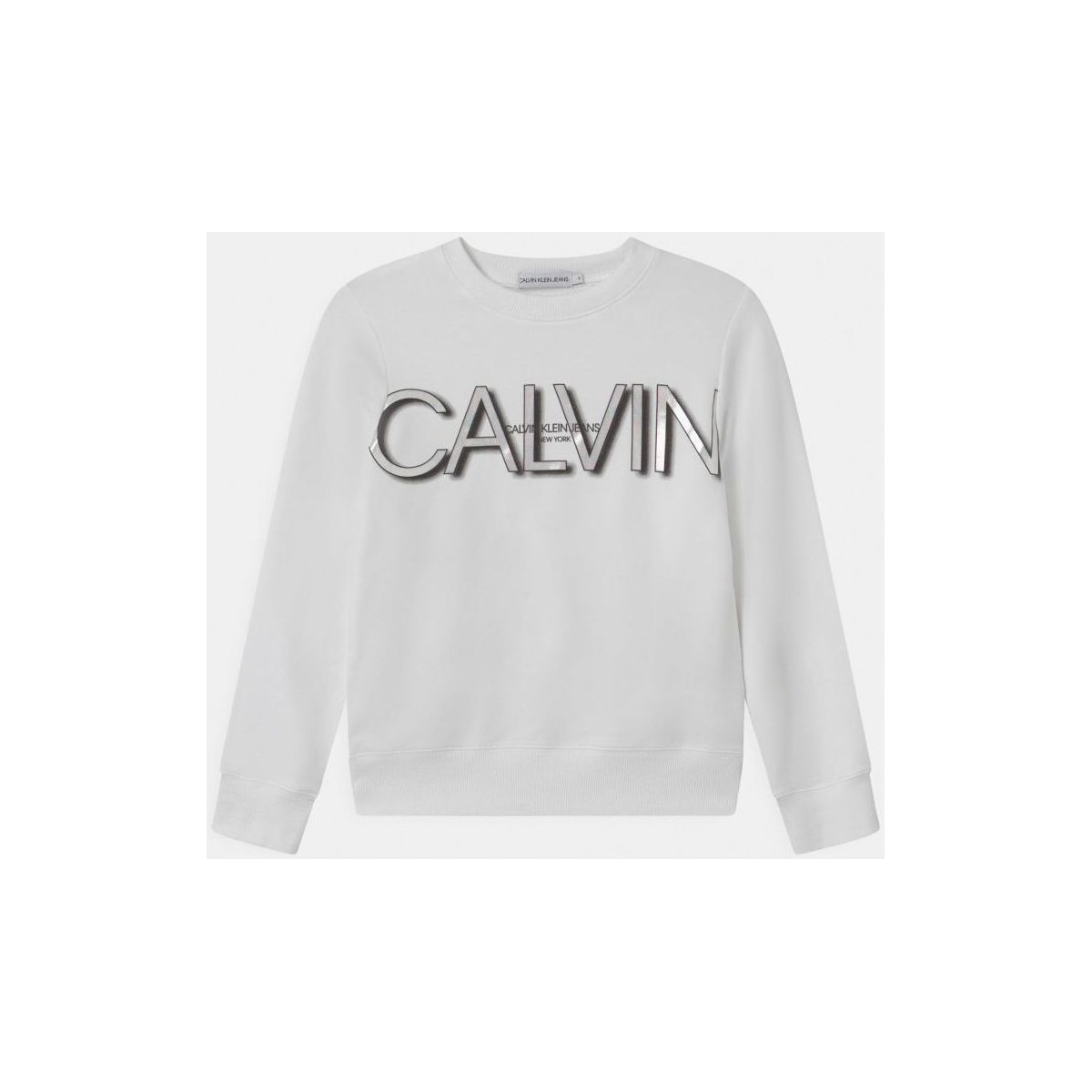 Kleidung Mädchen Sweatshirts Calvin Klein Jeans IG0IG01006 LOGO SWEATSHIRT-YAF BRIGHT WHITE Weiss