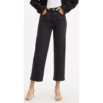 Kleidung Damen Jeans Levi's 72693 0012 L.27 - RIBCAGE STRAIGHT-BLACK SPROUT Schwarz