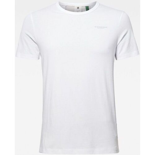 Kleidung Herren T-Shirts & Poloshirts G-Star Raw D16425 336 BLOCK ORIGINALS TEE-110 WHITE Weiss