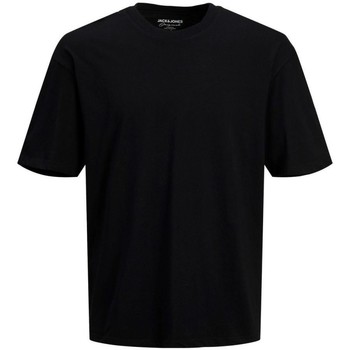Kleidung Herren T-Shirts & Poloshirts Jack & Jones 12185628 BRINK TEE-BLACK Schwarz