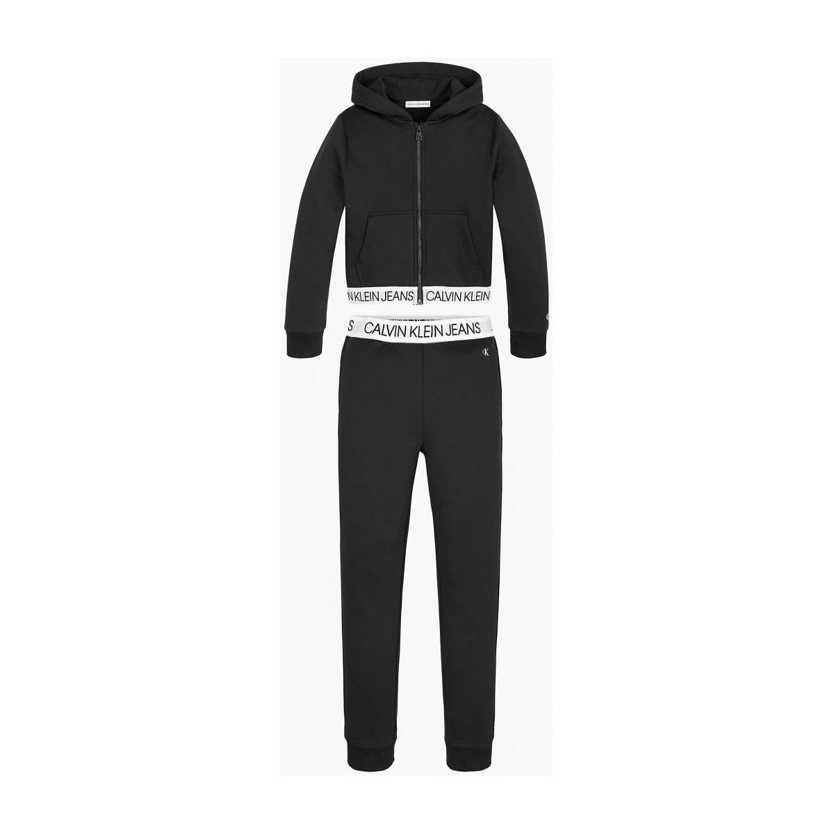 Kleidung Mädchen Jogginganzüge Calvin Klein Jeans IG0IG01085BEH - SET LOGO TAPE-BLACK Schwarz
