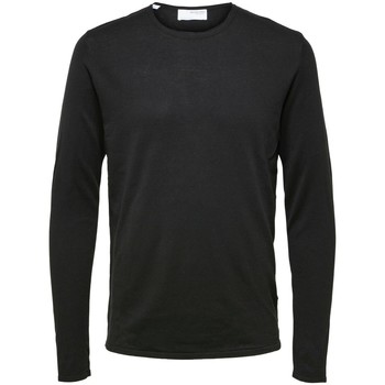 Kleidung Herren Pullover Selected Pull  Rome manches longues Col rond Schwarz