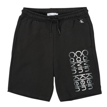 Kleidung Jungen Shorts / Bermudas Calvin Klein Jeans INSTITUTIONAL CUT OFF LOGO SHORTS Schwarz