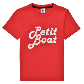 Kleidung Jungen T-Shirts Petit Bateau BLASON Rot