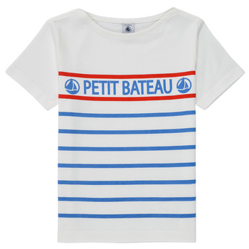 Kleidung Jungen T-Shirts Petit Bateau BLEU Blau / Rot