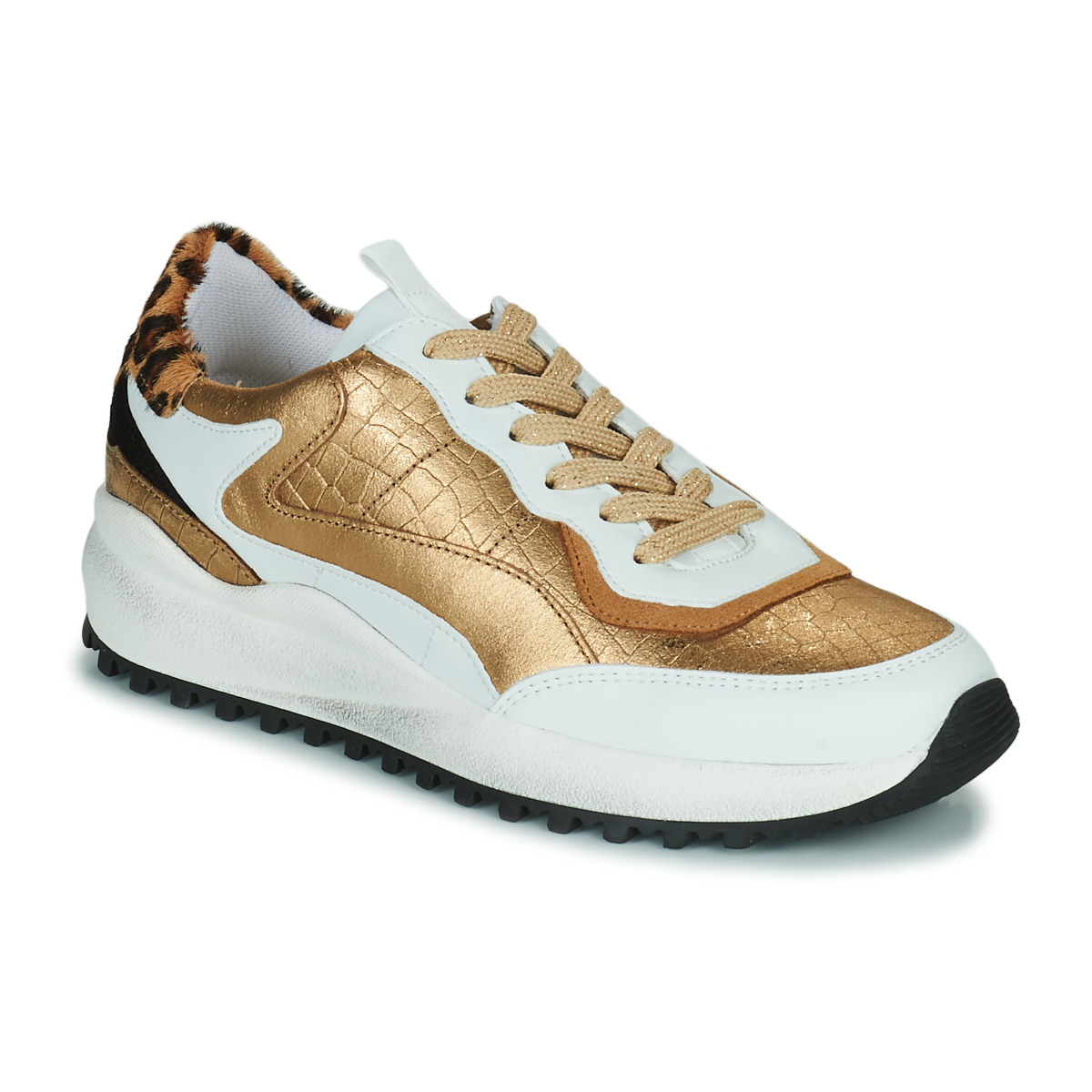 Schuhe Damen Sneaker Low Ikks BU80065 Gold / Weiss
