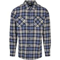 Kleidung Herren Langärmelige Hemden Urban Classics Chemise  checked roots Blau