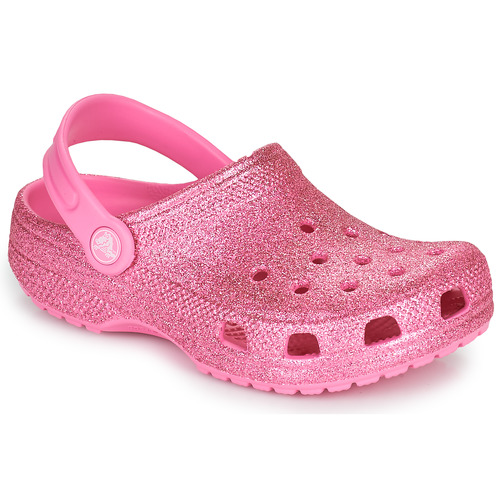 Schuhe Kinder Pantoletten / Clogs Crocs CLASSIC GLITTER CLOG K Rosa / Glitterfarbe