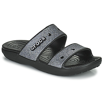 Schuhe Damen Pantoffel Crocs CLASSIC CROC GLITTER II SANDAL Schwarz