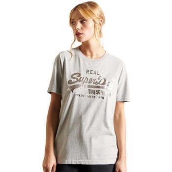 Kleidung Damen T-Shirts Superdry Real vintage logo Grau