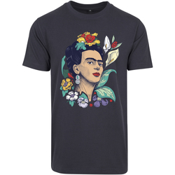Kleidung Damen T-Shirts Urban Classics T-shirt femme  Ladies Frida Kahlo Flower Blau