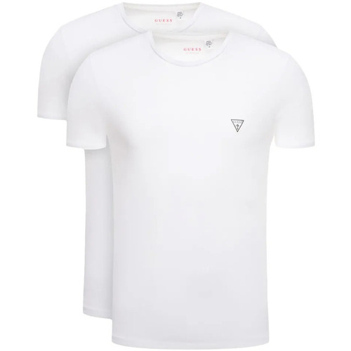 Kleidung Herren T-Shirts Guess Pack x2 logo triangle Weiss