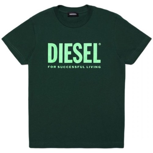 Kleidung Kinder T-Shirts & Poloshirts Diesel 00J4P6 00YI9 TJUSTLOGO-K50Q Grün