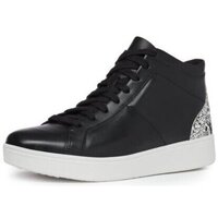 Schuhe Damen Sneaker High FitFlop RALLY GLITTER HIGH TOP SNEAKERS BLACK MIX AW02 Schwarz