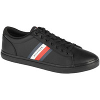 Schuhe Herren Sneaker Low Tommy Hilfiger Essential Leather Vulc Stripes Schwarz