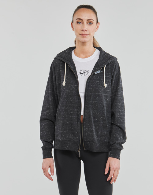 Kleidung Damen Sweatshirts Nike Full-Zip Hoodie Schwarz / Weiss