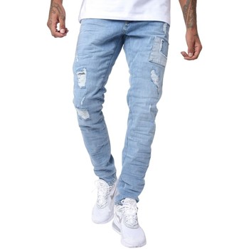 Kleidung Herren Slim Fit Jeans Project X Paris Jeans skinny avec empiècements style patch bleu clair