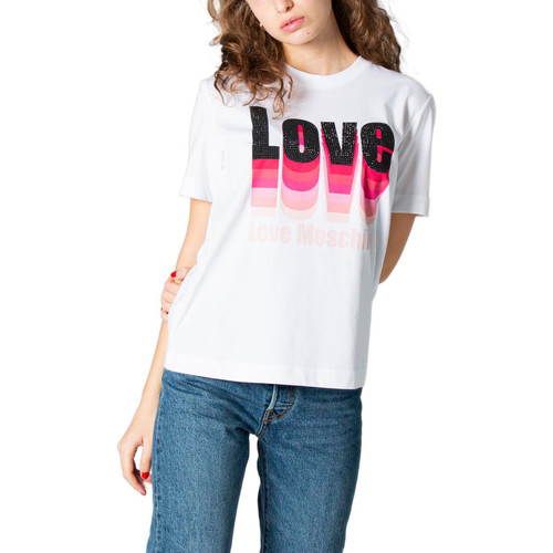 Kleidung Damen T-Shirts Love Moschino W4H0620M3876 Weiss
