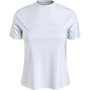 Kleidung Damen T-Shirts Calvin Klein Jeans Shrunken institutional Weiss