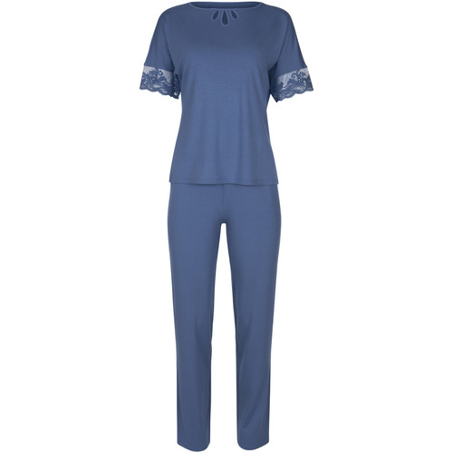 Kleidung Damen Pyjamas/ Nachthemden Lisca Pyjama Hose Top Kurzarm Juliette Blau
