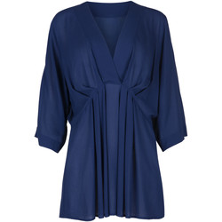 Kleidung Damen Pareo Lisca Strandtunika mit Dreiviertel-Ärmeln Panama Blau