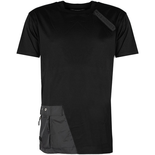 Kleidung Herren T-Shirts Les Hommes LKT152 703 | Oversized Fit Mercerized Cotton T-Shirt Schwarz