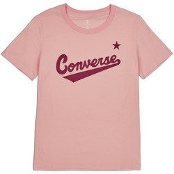 Kleidung Damen T-Shirts Converse Scripted Wordmark Tee Rosa
