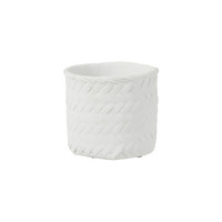 Home Vasen, Blumentopfabdeckungen J-line CACHEPOT IM TISSA CIM BLANC L (25x25x23cm) Weiss