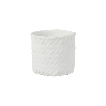 Home Vasen, Blumentopfabdeckungen J-line CACHEPOT IM TISSA CIM BLANC L (25x25x23cm) Weiss