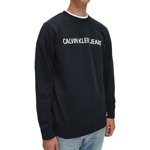 Kleidung Herren Sweatshirts Calvin Klein Jeans Front logo Schwarz