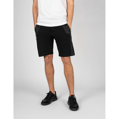 Kleidung Herren Shorts / Bermudas Les Hommes LKJ501 756A | Short Sweatpants in Mercerized Cotton Schwarz