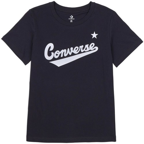 Kleidung Damen T-Shirts Converse Scripted Wordmark Tee Schwarz