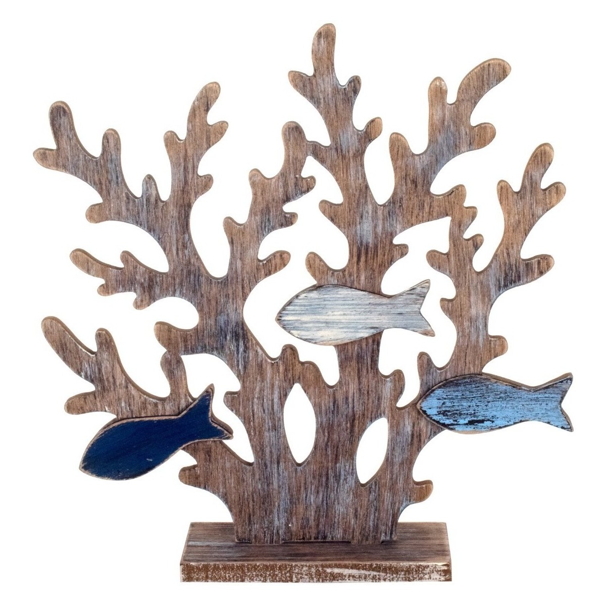 Home Statuetten und Figuren Signes Grimalt Coral Ornament Mit Fisch Blau