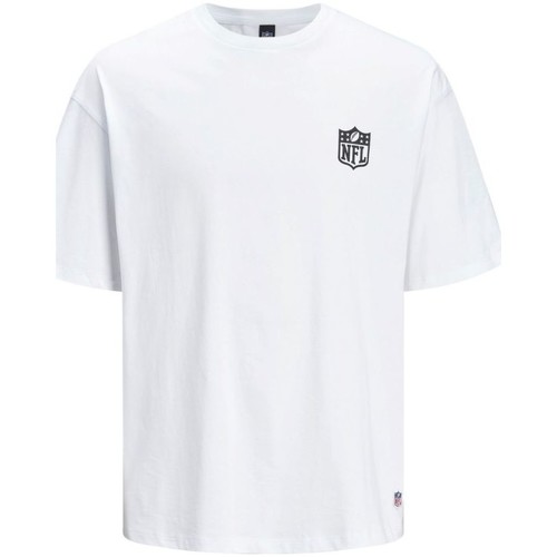 Kleidung Herren T-Shirts & Poloshirts Jack & Jones 12206810 NFL LOGO TEE-WHITE LOOSE FIT Weiss