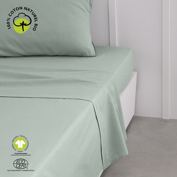 Home Bettlaken Today Drap Plat 180/290 Coton TODAY Organic Celadon Celadon