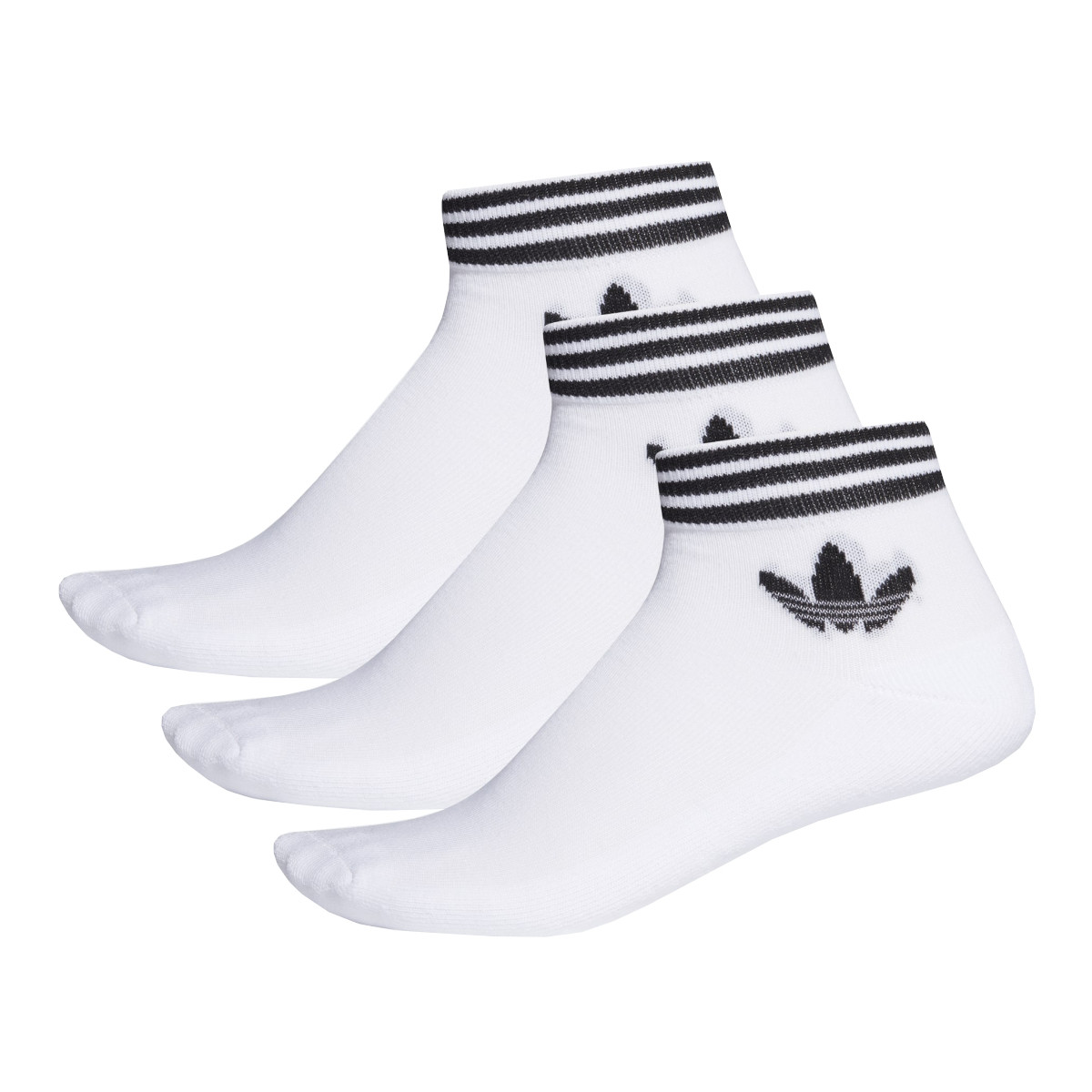 Unterwäsche Sportstrümpfe adidas Originals adidas Trefoil Ankle Socks 3 Pairs Weiss
