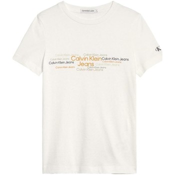 Kleidung Jungen T-Shirts Calvin Klein Jeans  Weiss