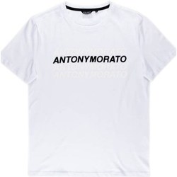 Kleidung Herren T-Shirts Antony Morato Tshirt Męski Super Slim Fit White Weiss