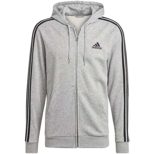 Kleidung Herren Pullover Adidas Sportswear Sport M 3S FT FZ HD,MGREYH/BLACK GK9034 Grau