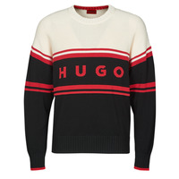 Kleidung Herren Pullover HUGO Sopid Schwarz / Beige / Rot