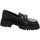 Schuhe Damen Slipper Post Xchange Slipper black leather Fiola 01 2220 ass Schwarz