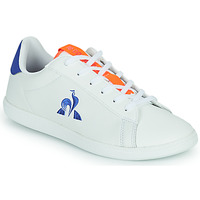 Schuhe Kinder Sneaker Low Le Coq Sportif COURTSET GS SPORT Weiss / Orange / Blau
