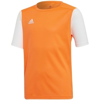 Kleidung Jungen T-Shirts adidas Originals Junior Estro 19 Orangefarbig, Weiß