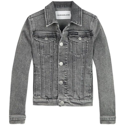 Kleidung Mädchen Jacken Calvin Klein Jeans IG0IG01246 DENIM JKT-GREY SALT PEPPER Grau