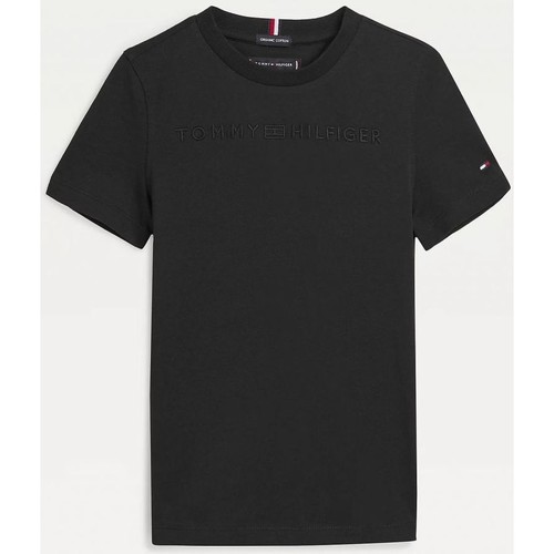 Kleidung Jungen T-Shirts & Poloshirts Tommy Hilfiger KB0KB07014T CONSCIOUS LOGO-BDS Schwarz