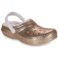 Schuhe Mädchen Pantoletten / Clogs Crocs Classic Lined Glitter Clog T Gold