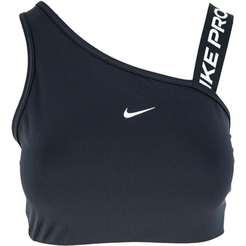 Kleidung Damen Sport BHs Nike Dri-Fit Swoosh Medium Support 1 Piece Pad Asymmetrical Schwarz