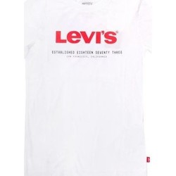 Kleidung Kinder T-Shirts & Poloshirts Levi's 91E054 GRAPHIC TEE-001 WHITE Weiss